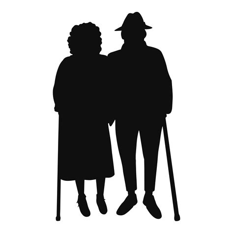 old couple silhouette